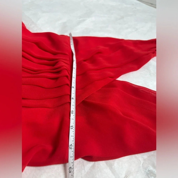 Cristina Gavioli maxi Red Sleeveless V-neck Pleated Front dress Size It 40 US 6 - Picture 6 of 8